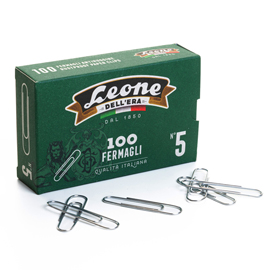 SCATOLA 100 FERMAGLI N.5 MM49 ZINCATI ANTIRUGGINE LEONE