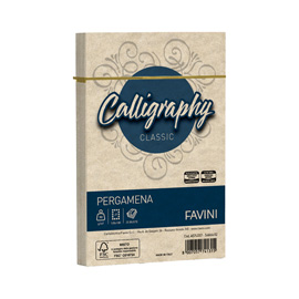 25 buste CALLIGRAPHY PERGAMENA 120x180mm 90gr sabbia FAVINI