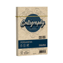 25 buste CALLIGRAPHY PERGAMENA 120x180mm 90gr nocciola FAVINI