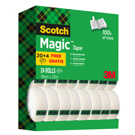 Promo pack 20+4 nastro adesivo Scotch® Magic™ 810 19mmx33mt