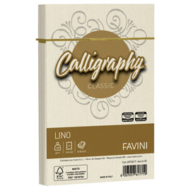 25 buste CALLIGRAPHY LINO 120gr 120x180mm avorio FAVINI