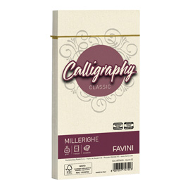 25 BUSTE CALLIGRAPHY MILLERIGHE 110X220MM 100GR 02 AVORIO