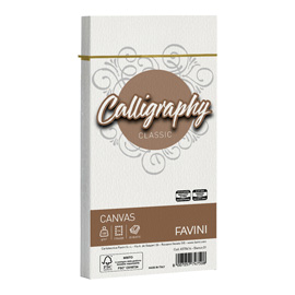 25 BUSTE CALLIGRAPHY CANVAS 110X220MM 100GR 01 BIANCO