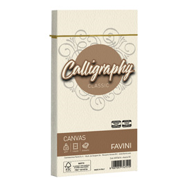 25 BUSTE CALLIGRAPHY CANVAS 110X220MM 100GR 02 AVORIO