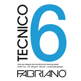 BLOCCO TECNICO 6 25x35cm 20fg 220gr ruvido FABRIANO