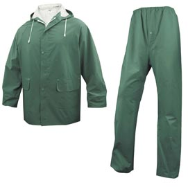 COMPLETO IMPERMEABILE EN304 Tg. L verde (giacca+pantalone)