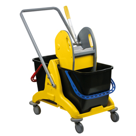 Carrello doppia vasca 25+25Lt con Pressa PressClean