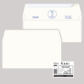 500 buste KAMI STRIP bianca carta riciclata FSC® s/finestra110x230mm 100gr Pigna