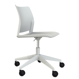 Sedia home/office Alpha GB bianco S/braccioli