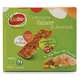 Croccante arachidi salato 120gr Vivibio