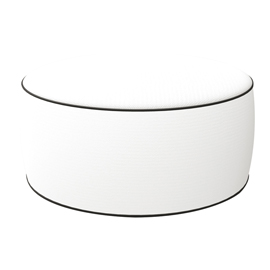 Pouf Ottoman bianco H 23x53 Ø cm